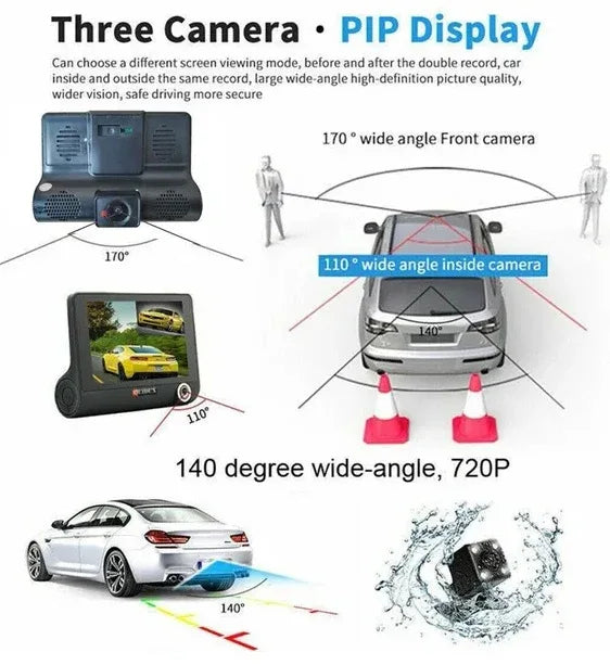 1080P 4 Dual Lens HD Car DVR Rearview Video Dash Cam Recorder Camera G Sensor - THE MILE MAKER DRIVER SHOP