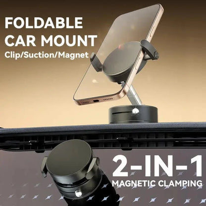 2025 Upgraded Wireless Magnetic 360 Degree Rotating Adjustable Folding Car Phone Holder Strong Suction Power Is Suitable For Magsafe And All Smartphones - THE MILE MAKER DRIVER SHOP